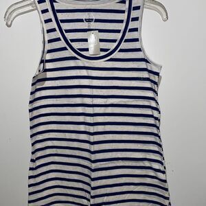 24/7 Maurices Women's White Blue Striped Flecked Forever Tank Top Size XS NWT